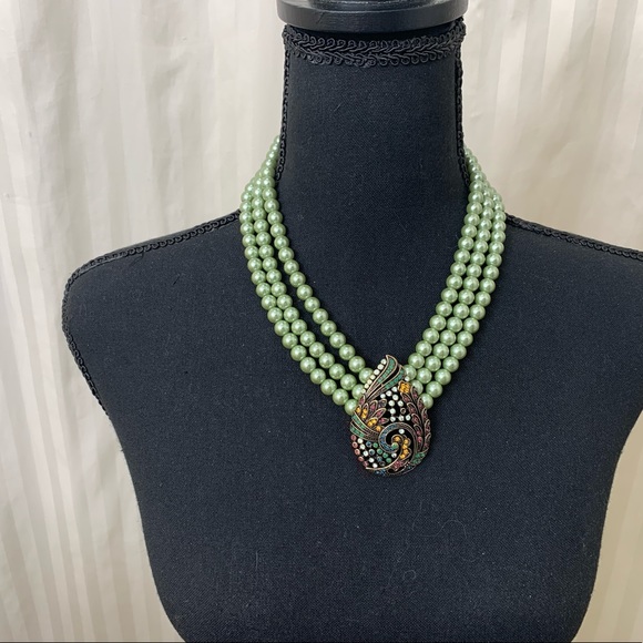 Heidi Daus TEARED TAPESTRY 3 Strand NECKLACE Paisley - Picture 6 of 10